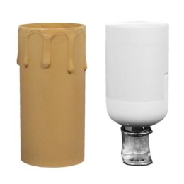 Gilza świeca z oprawką E27 41x86 mm beżowa